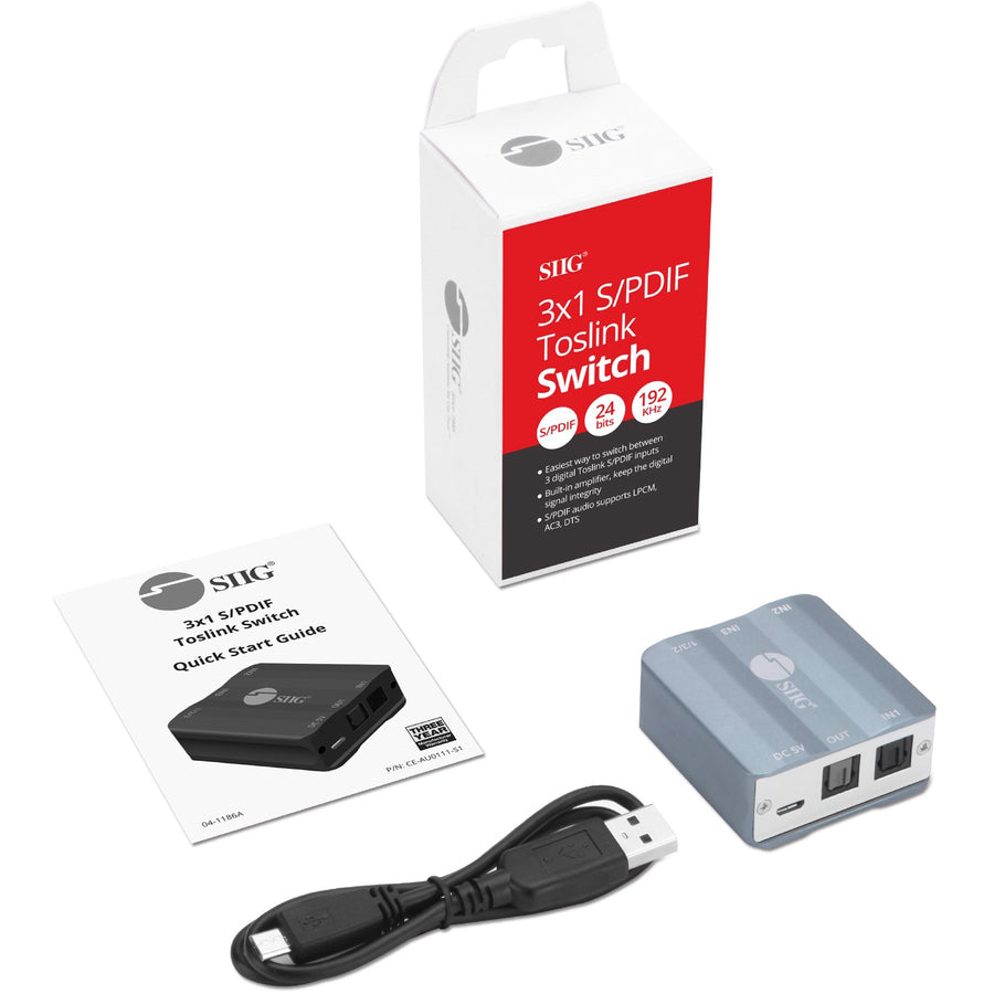 Siig 3X1 S/Pdif Toslink Switch Ce-Au0111-S1