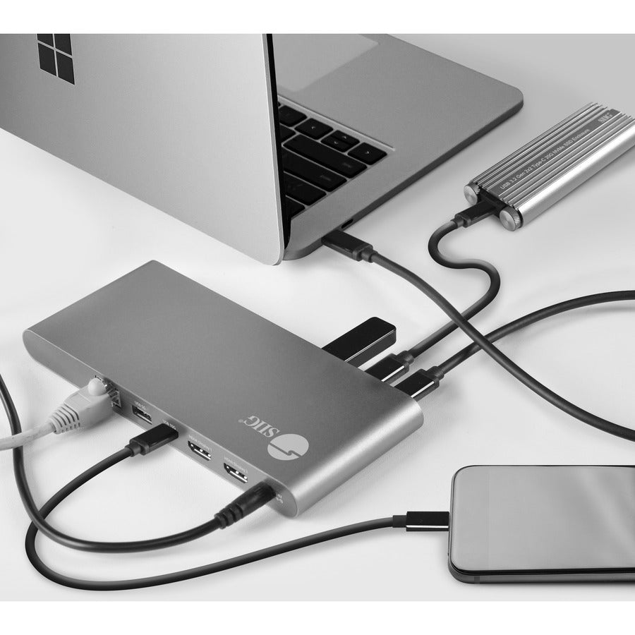 Siig Usb-C Dual 4K Video Mst Docking Station With 60Wpd Charging
