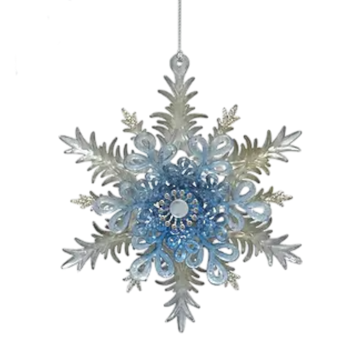 Silver Filigree Snowflake Ornament