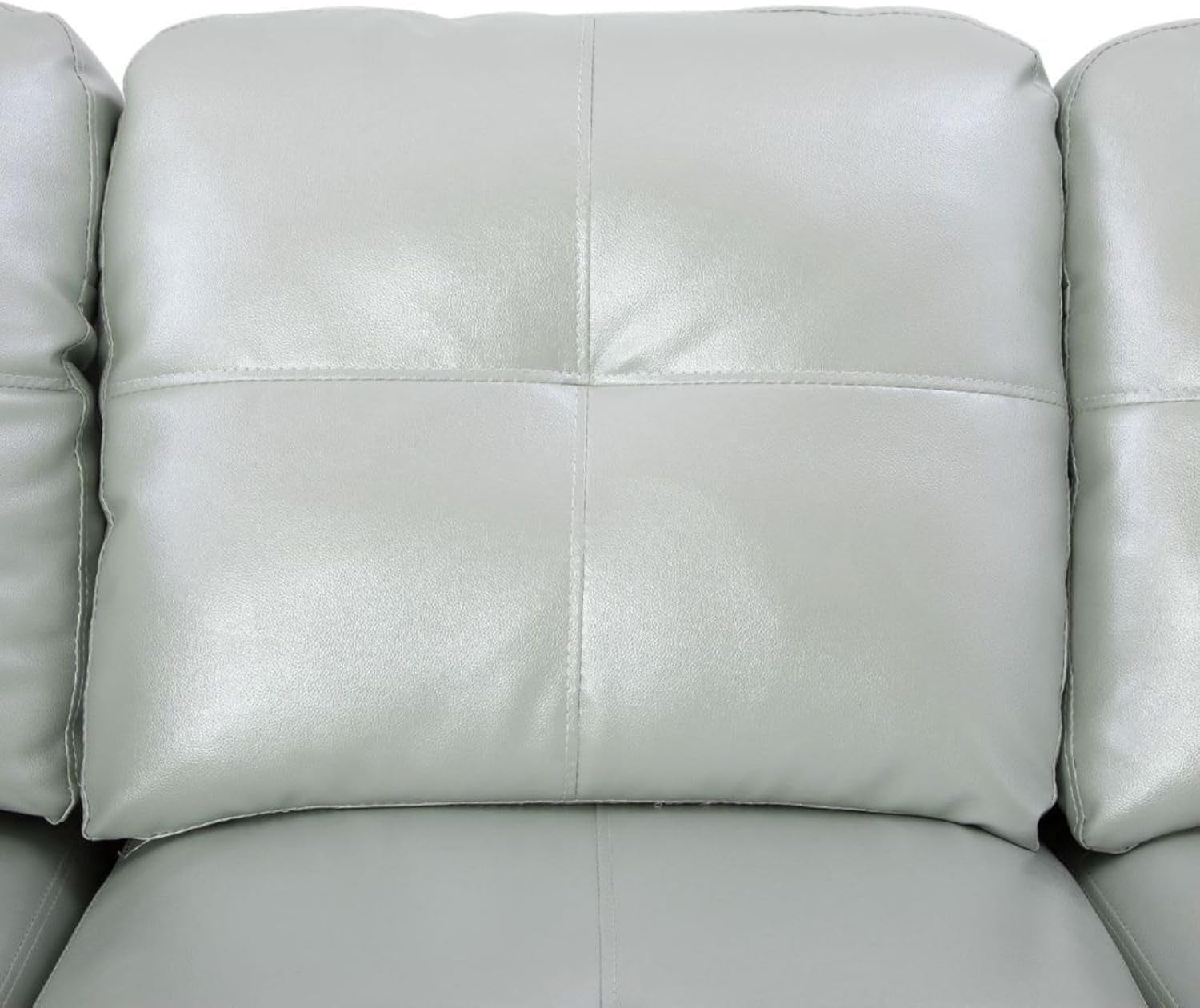 Silver Green L Shaped Sofa Set With Storage Ottoman 3 Piece