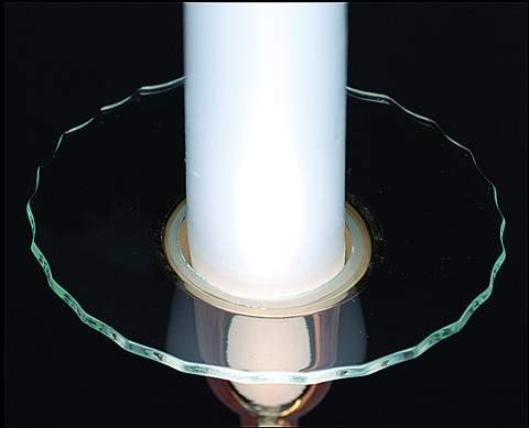 Single Glass Bobeche - Clear Cut Rim