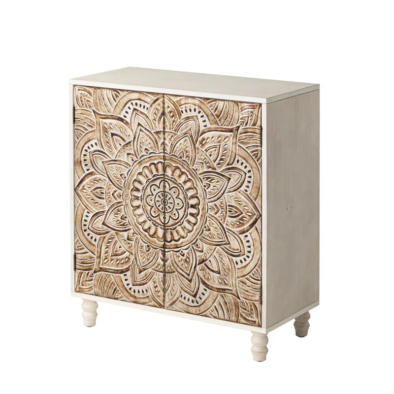 Siriah Accent Cabinet Handcarved Wood Furniture Collection