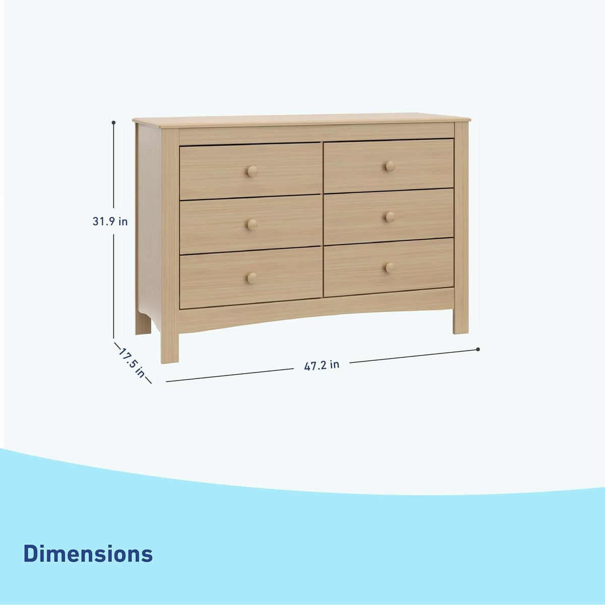 Six Drawer Dresser Driftwood Finish Greenguard Gold