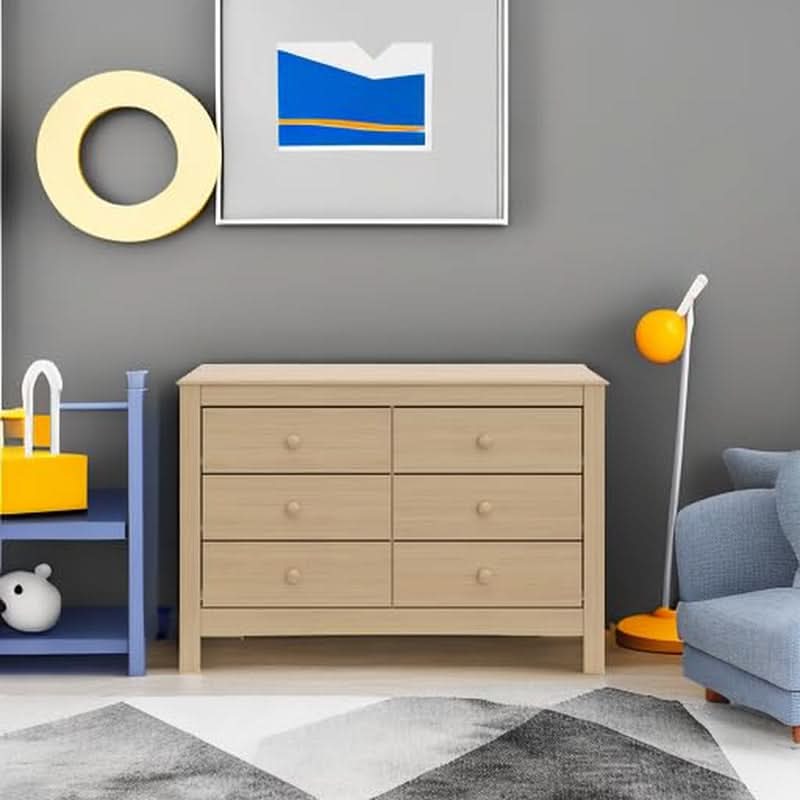 Six Drawer Dresser Driftwood Finish Greenguard Gold