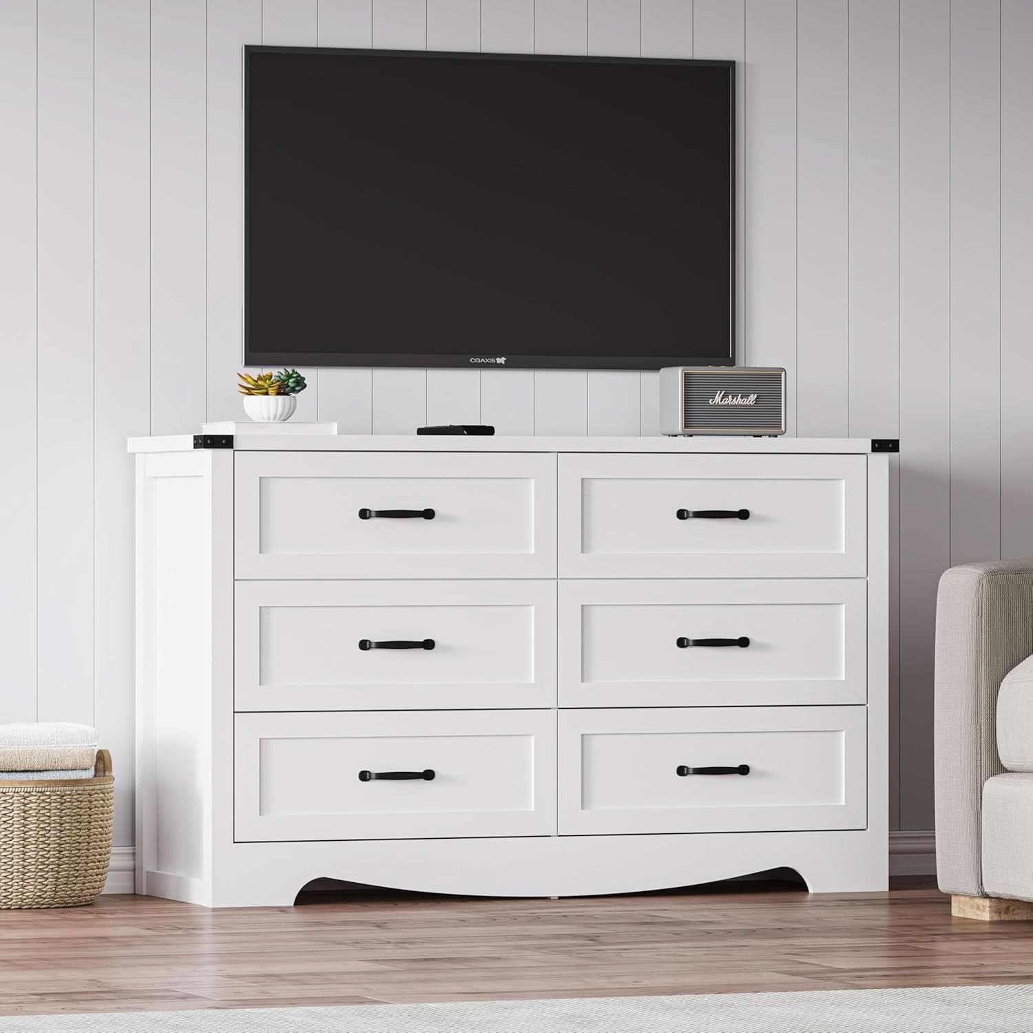 Six Drawer Dresser FortySevenInch Television Console