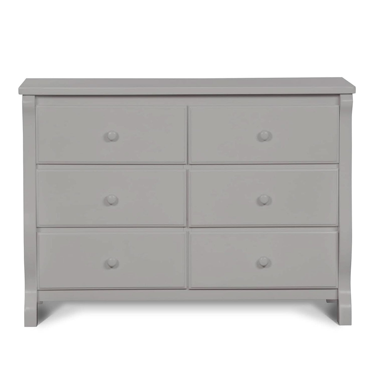 Six Drawer Dresser In Grey With Interlocking Drawers