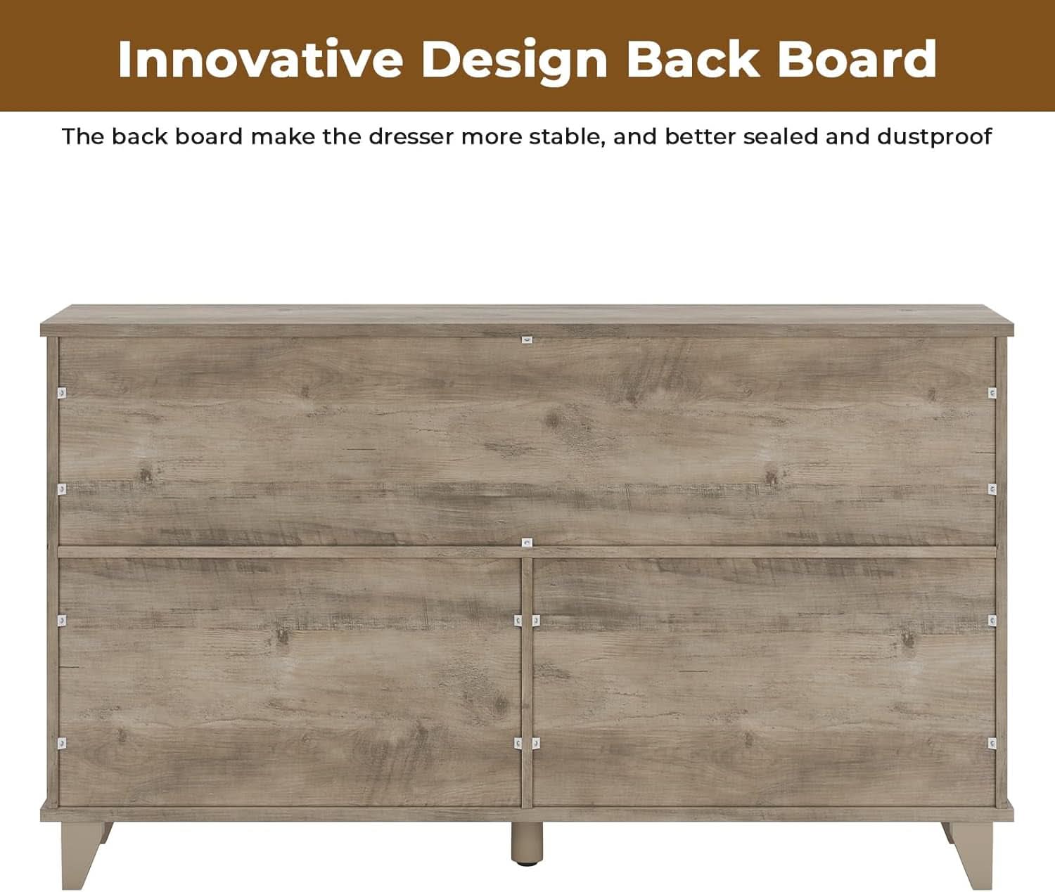 Six Drawer Dresser Rustic Oakwood Sliding BarnDoor