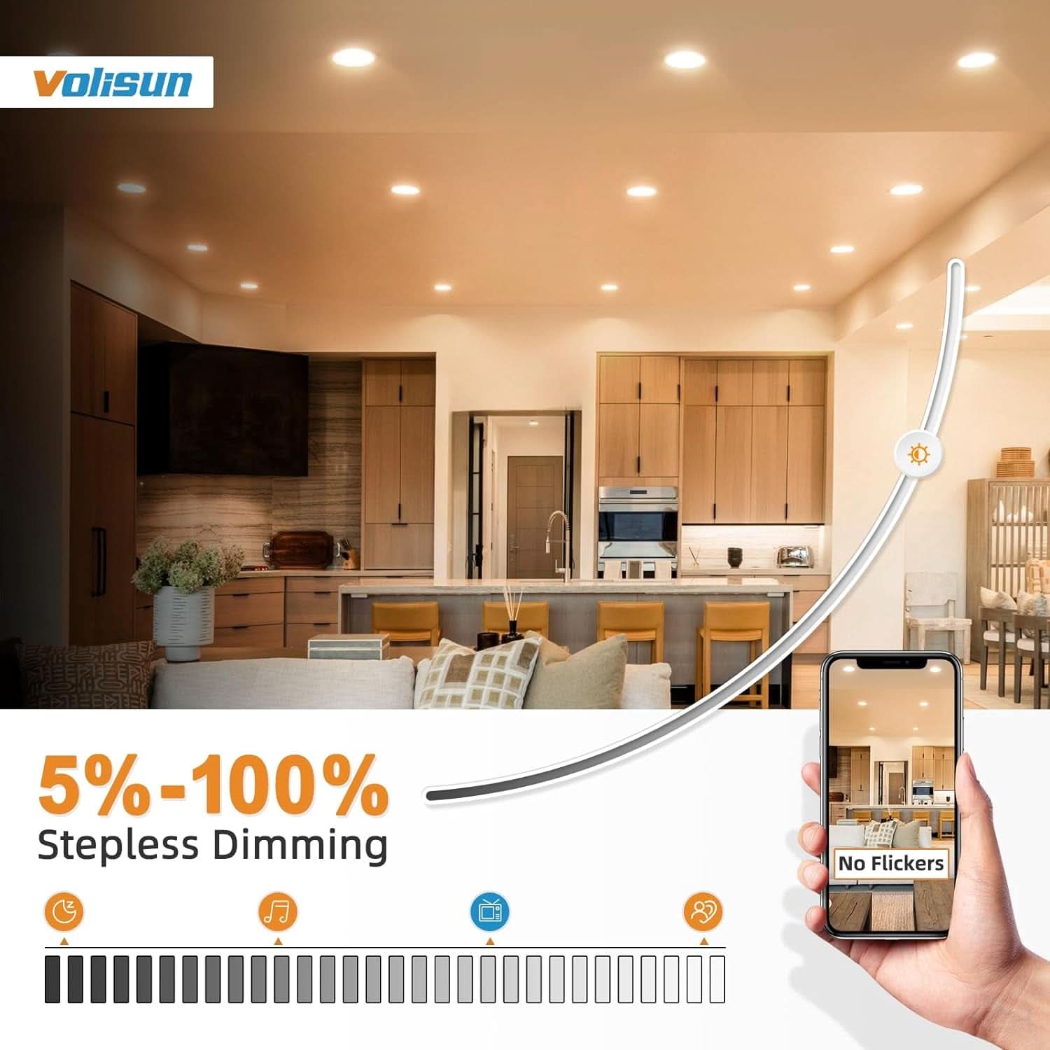 Six Inch Recessed LED Downlight 5CCT Dimmable