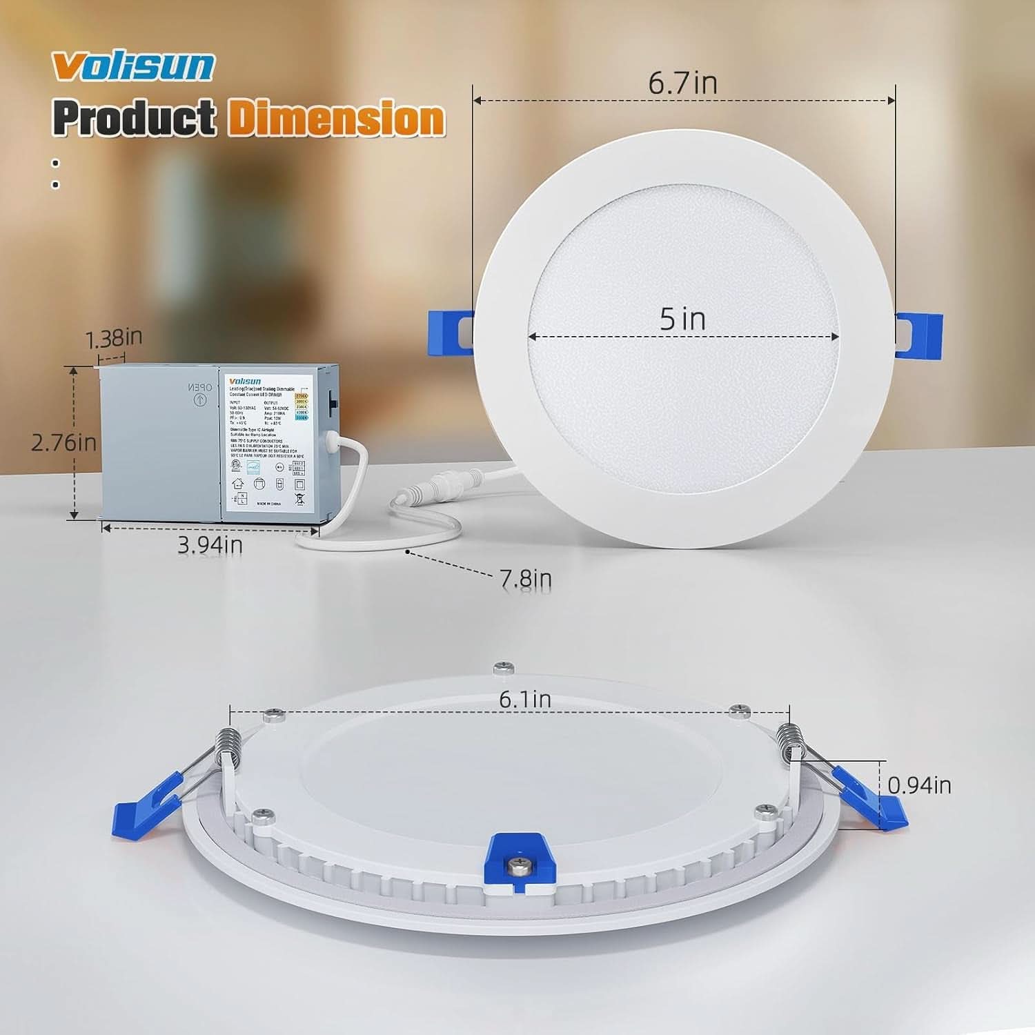 Six Inch Recessed LED Downlight 5CCT Dimmable