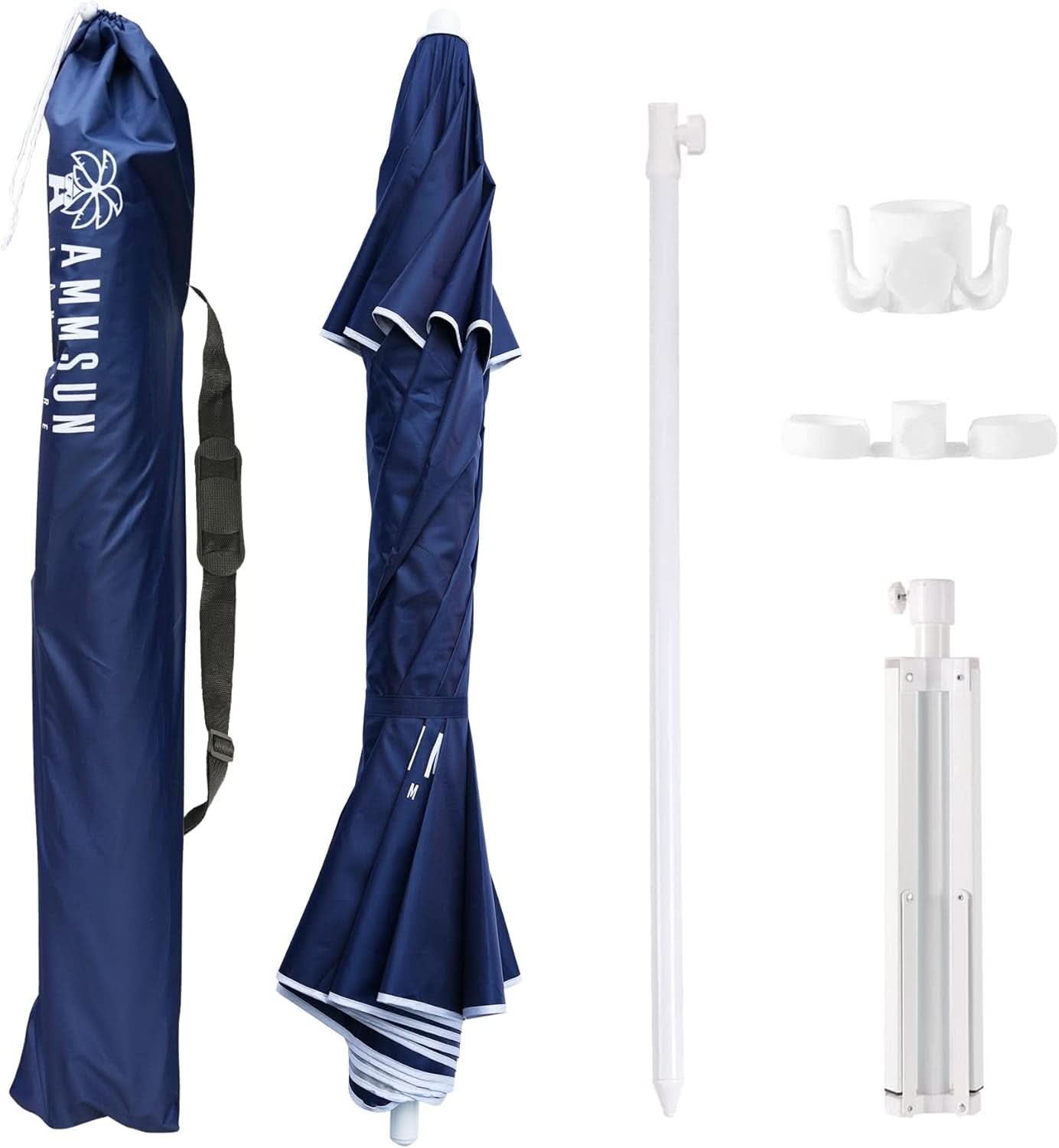 Six Point Five Foot Portable Shade Umbrella With Stand