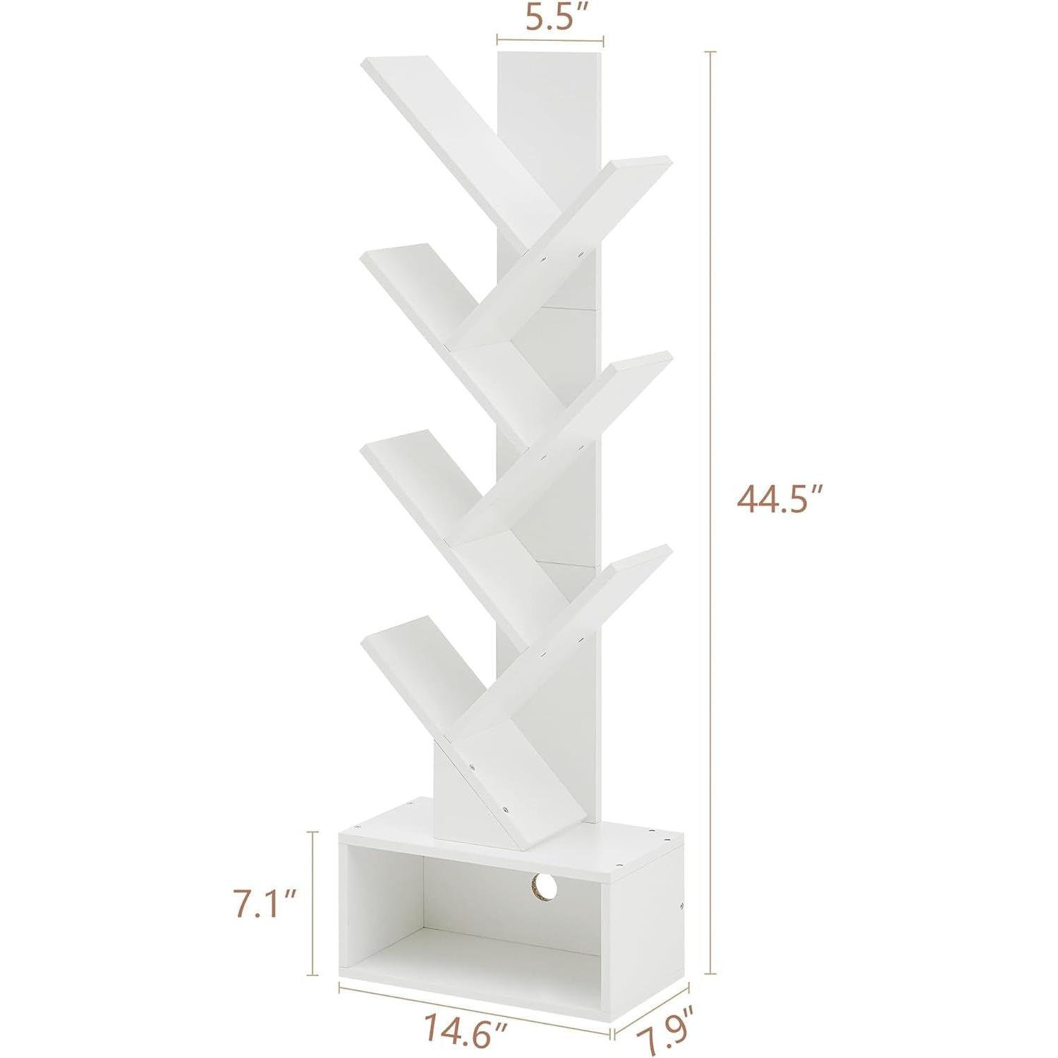 Six Tier White Bookshelf For Home Office Storage Display