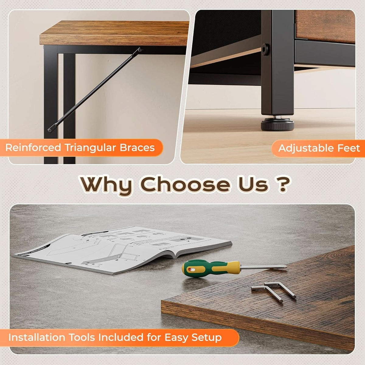 Sixty Three Inch L Shaped Desk USB Port Ergonomic Workspace