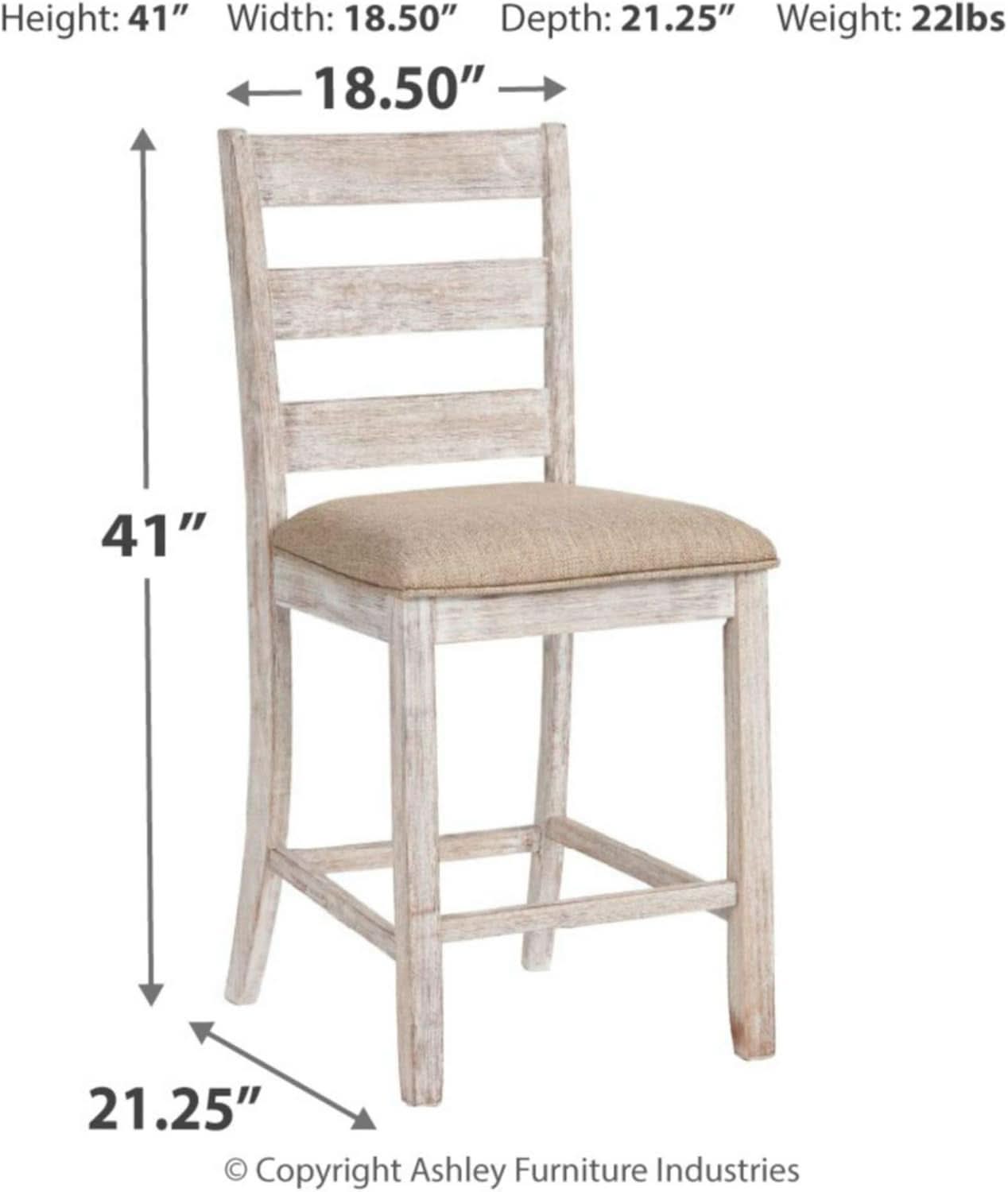 Skempton 24in Counter Height Bar Stool Antique White