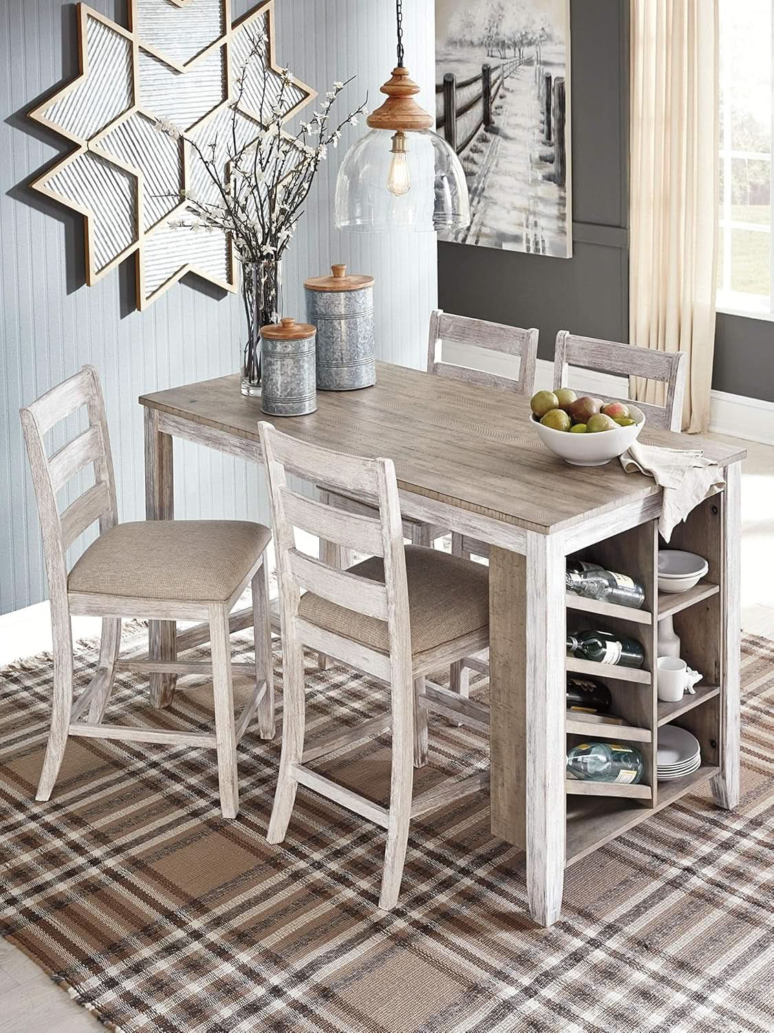 Skempton 36 Counter Height Dining Table With Wine Rack