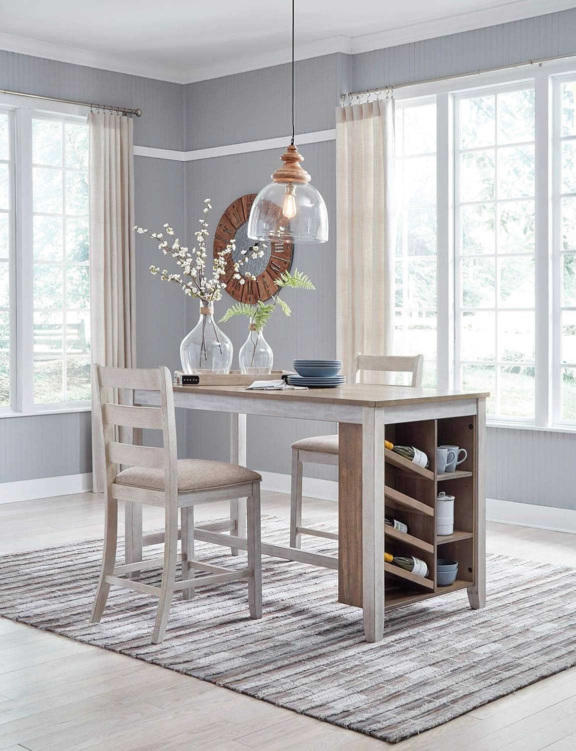 Skempton 36 Counter Height Dining Table With Wine Rack