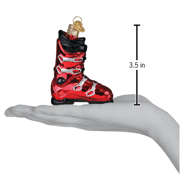 Ski Boot Glass Ornament