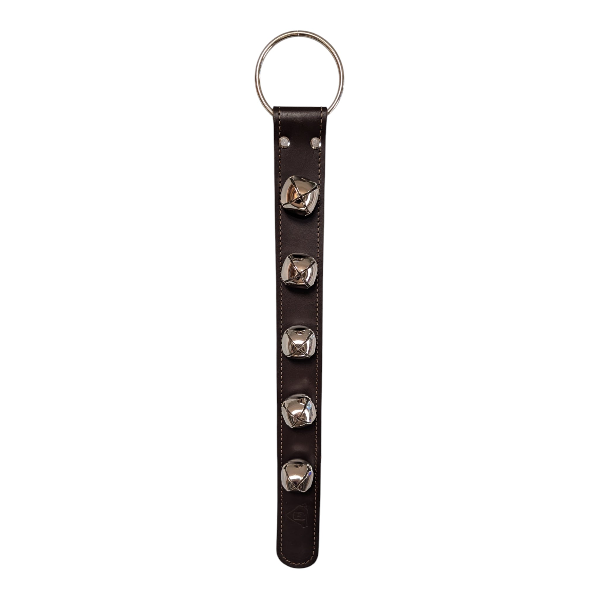 Sleigh Bell Strap with 5 Nickel Bells - Brown