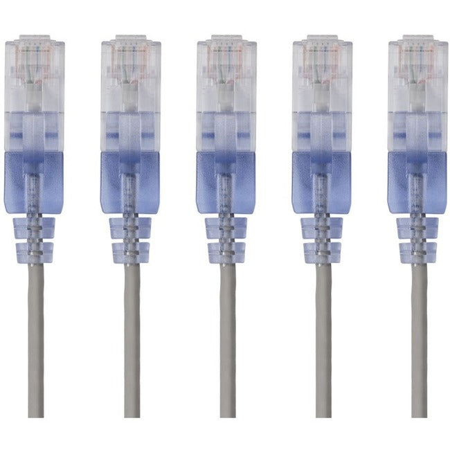 Slim Cat6A Cable - 5-Pack - 5Ft Gray