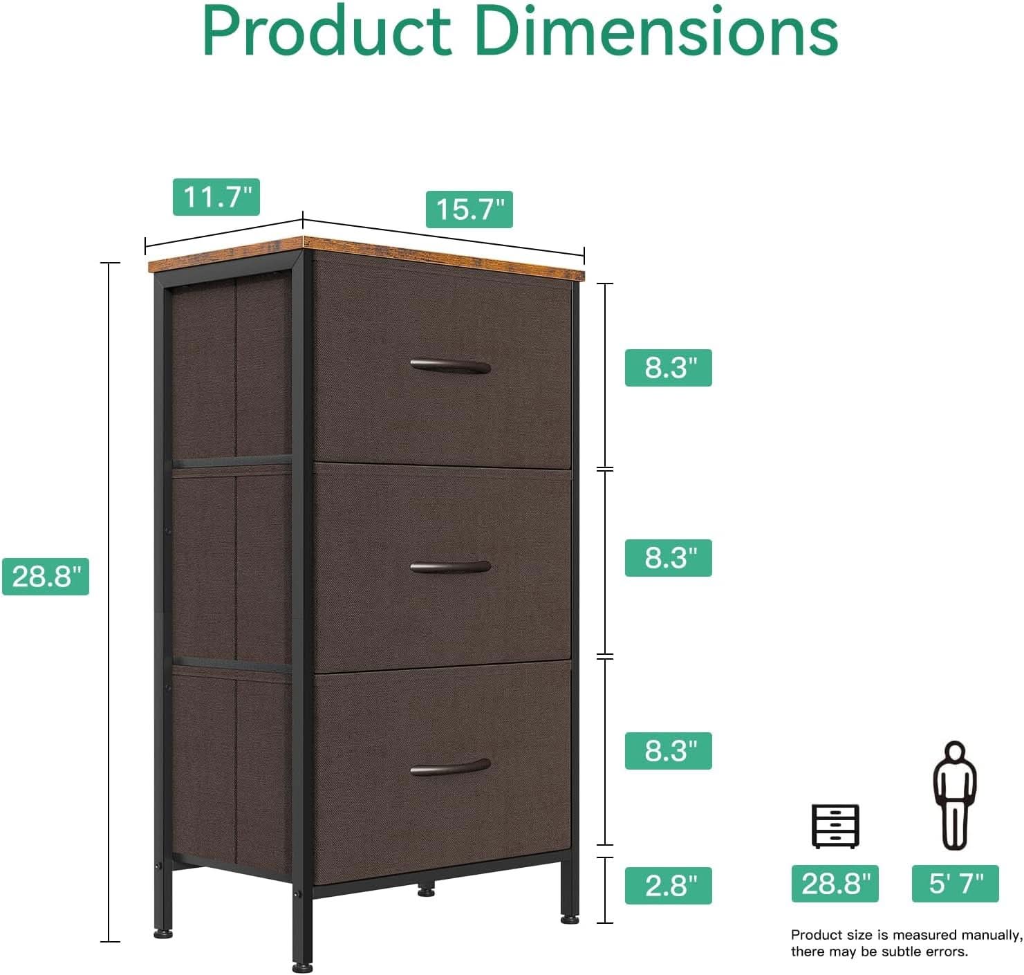 Small Brown Dresser With Three Drawers For Bedroom