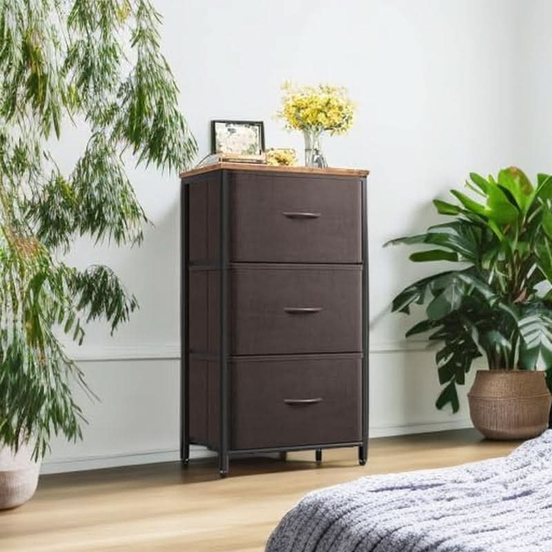 Small Brown Dresser With Three Drawers For Bedroom