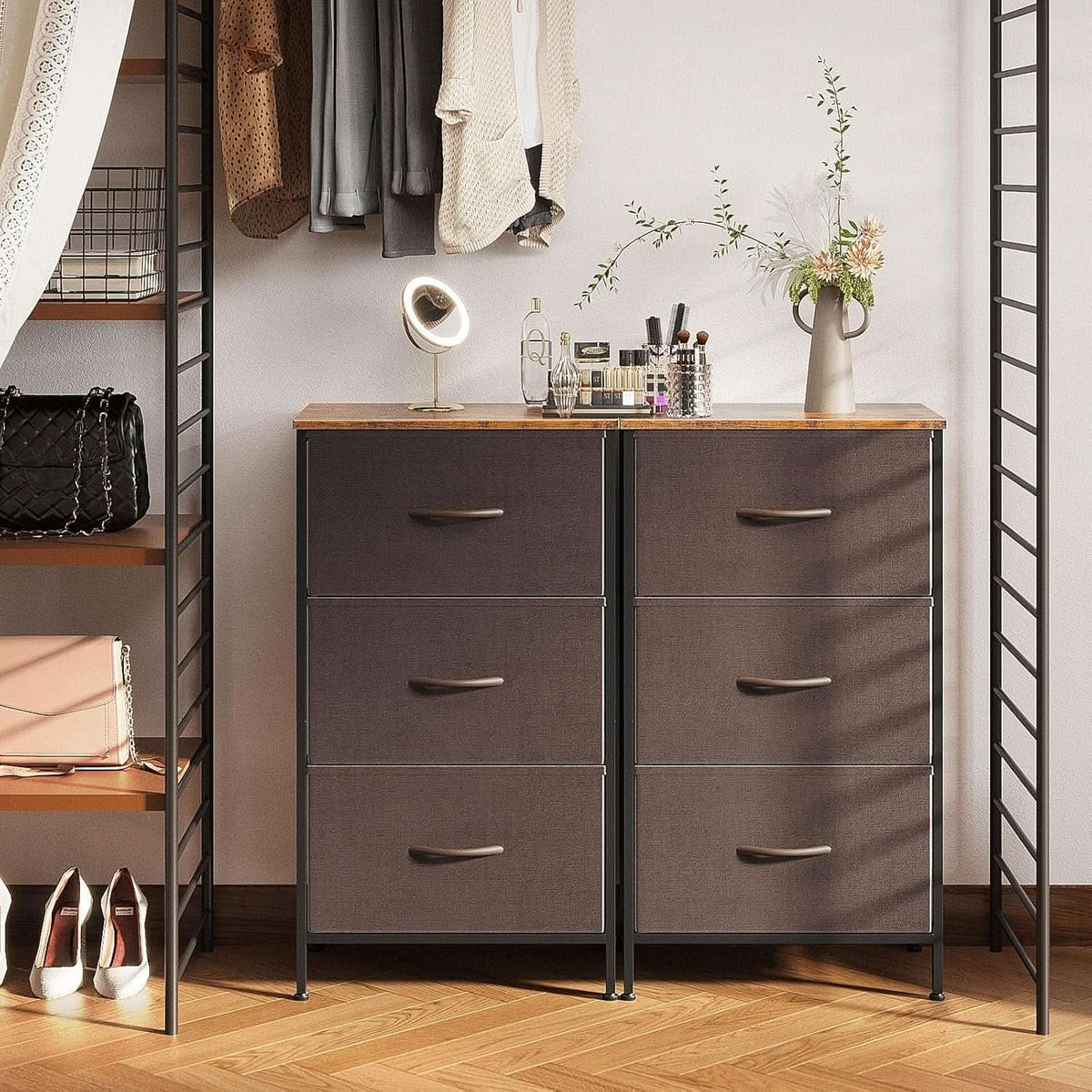 Small Brown Dresser With Three Drawers For Bedroom