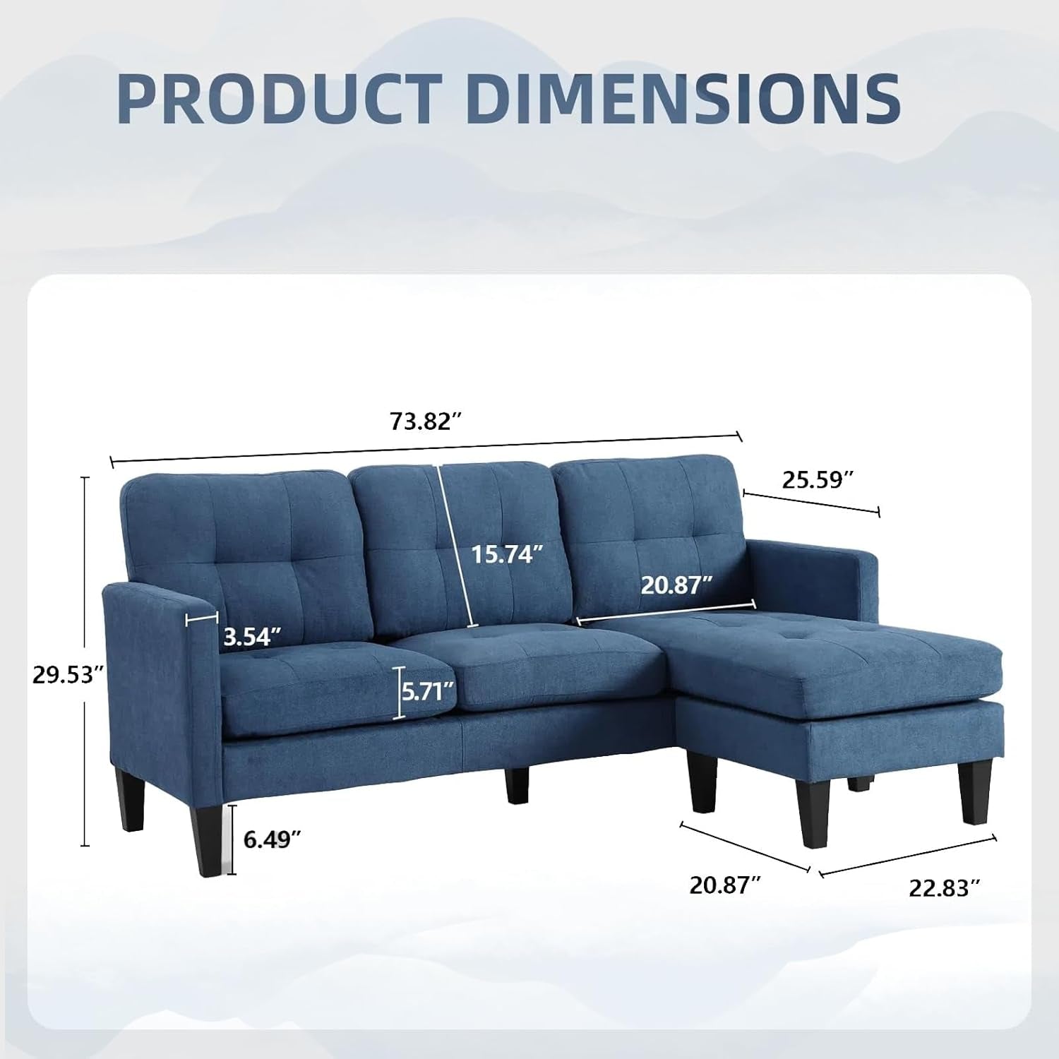 Small L Shaped Sectional Sofa With Reversible Chaise