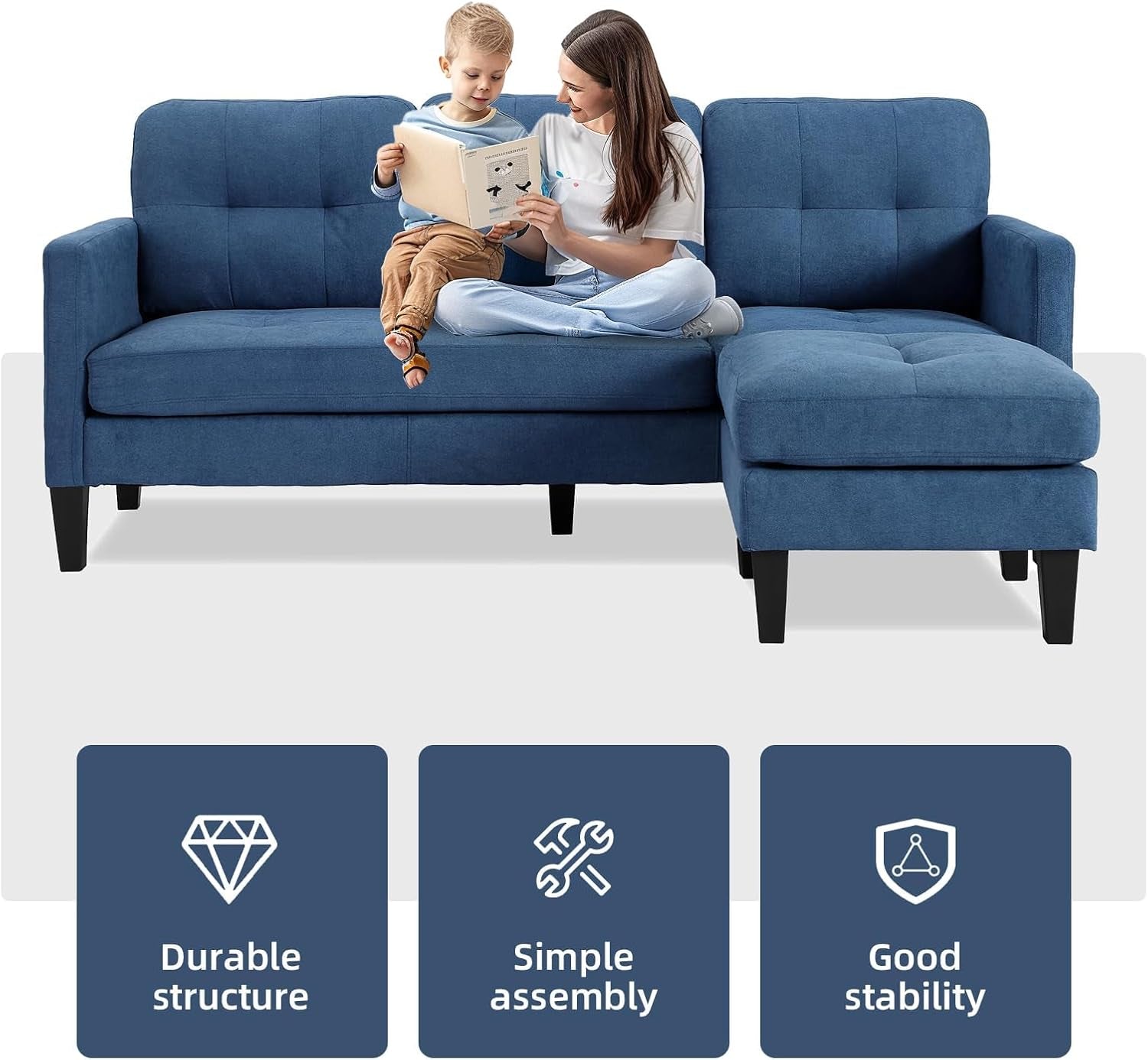 Small L Shaped Sectional Sofa With Reversible Chaise