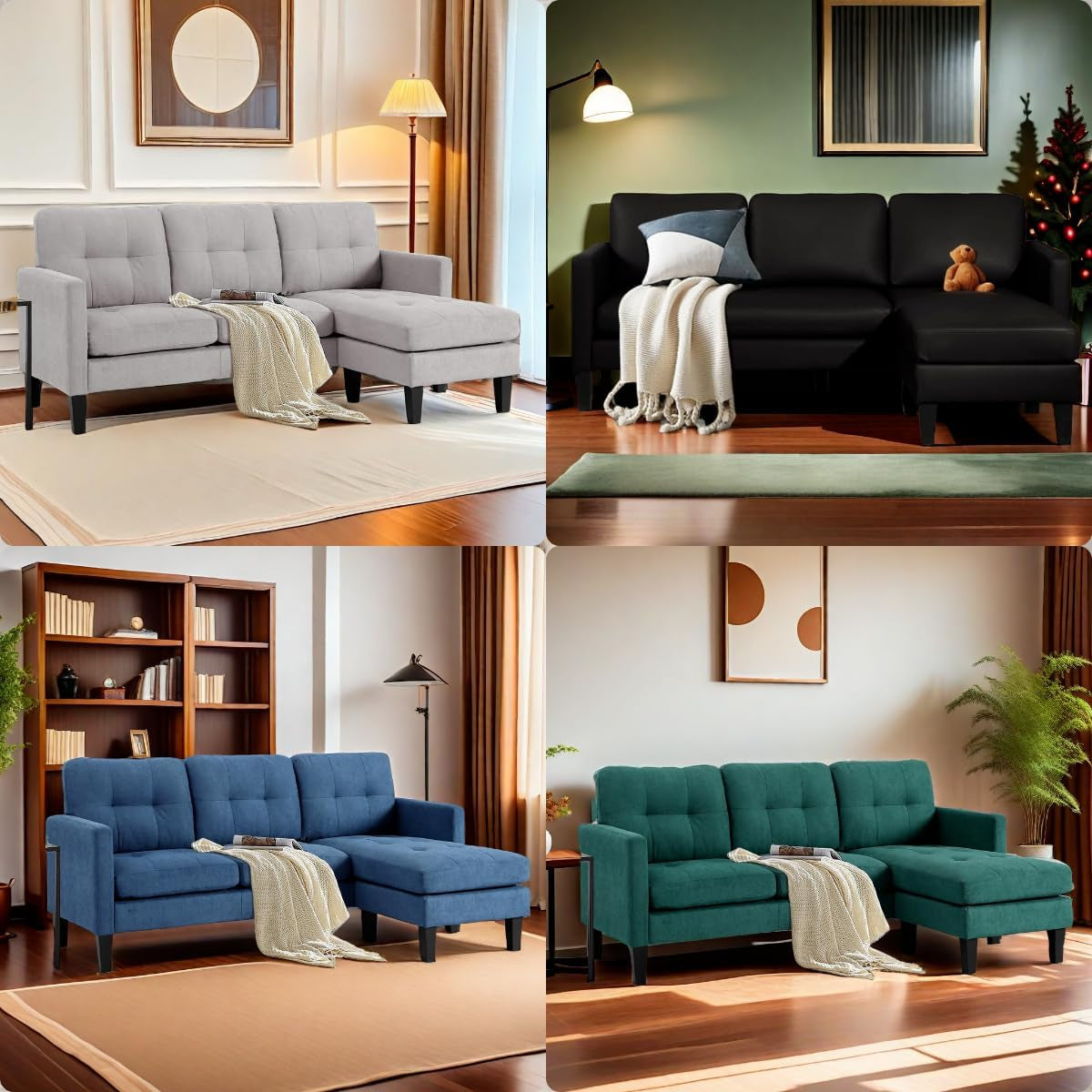 Small L Shaped Sectional Sofa With Reversible Chaise
