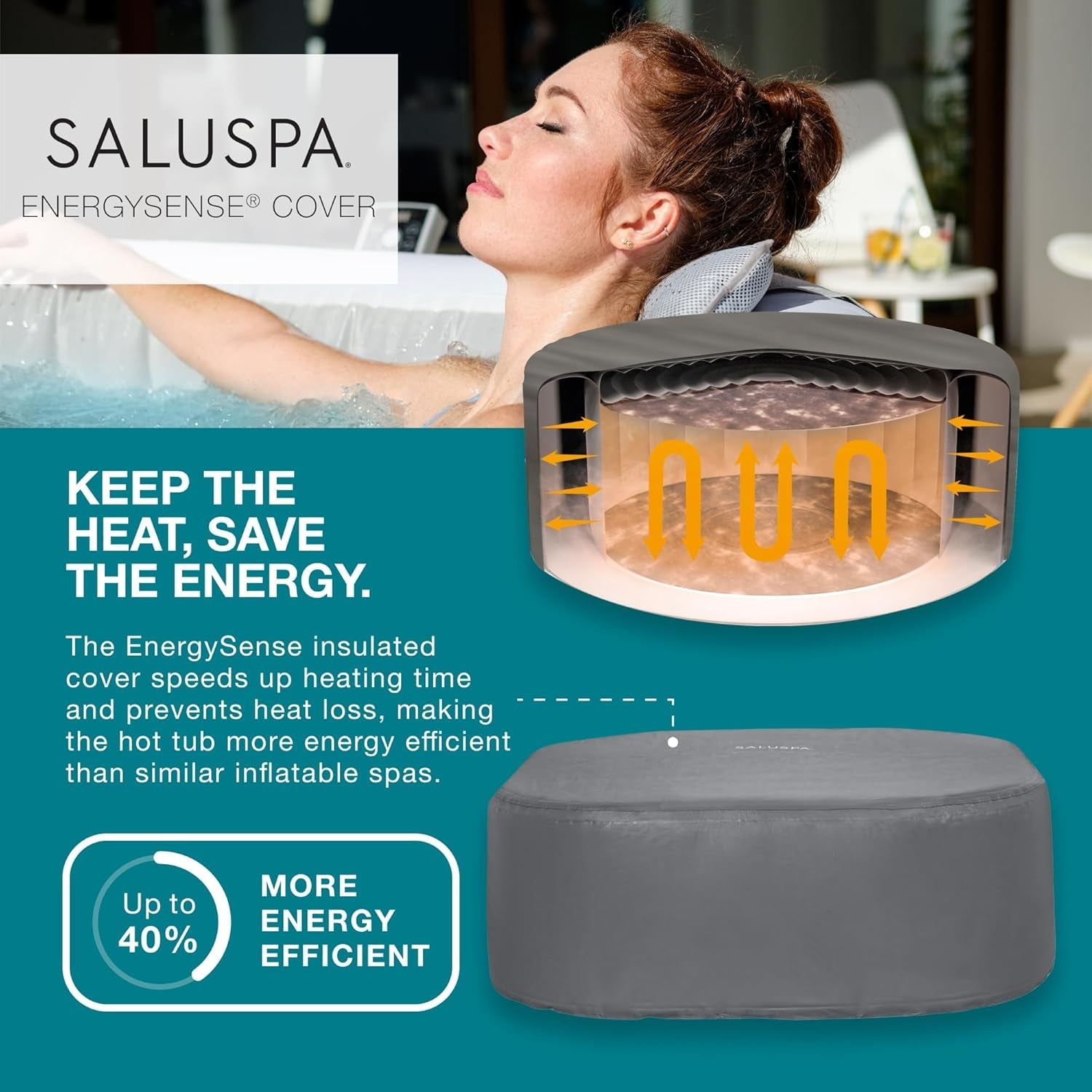 Smart App Controlled LED Square Hot Tub For 4 To 6 People
