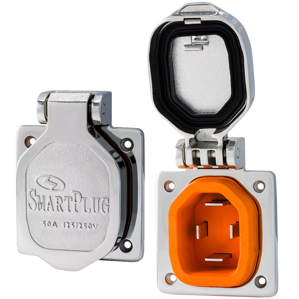 SmartPlug 50 AMP Male Inlet Cover - Stainless Steel