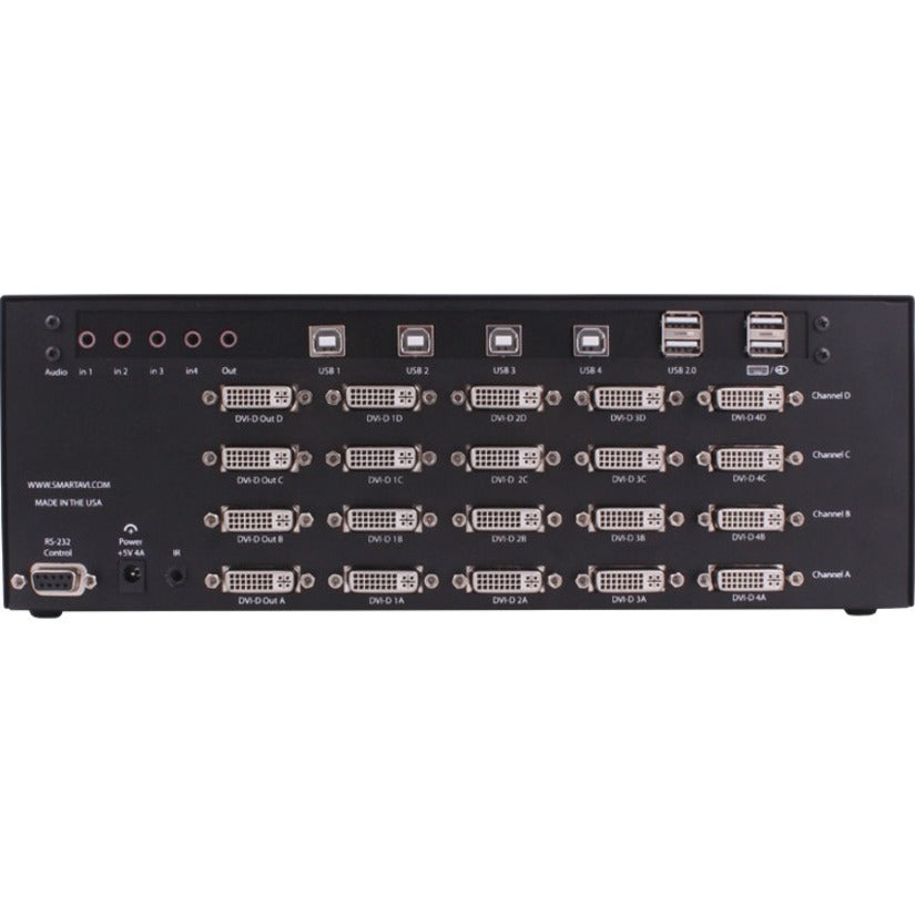 Smartavi Dvn-4Quad-Dl Dual-Link, 4X4 Dvi-D, Usb 2.0, Audio Switch