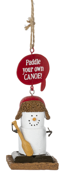 S'mores Camp Equipment Ornament - Canoe