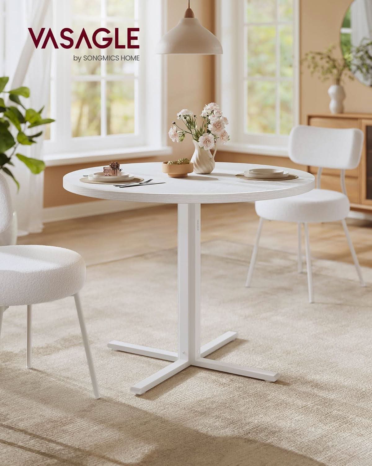 Snow White Round Dining Table 31 Inch Diameter Seats Four