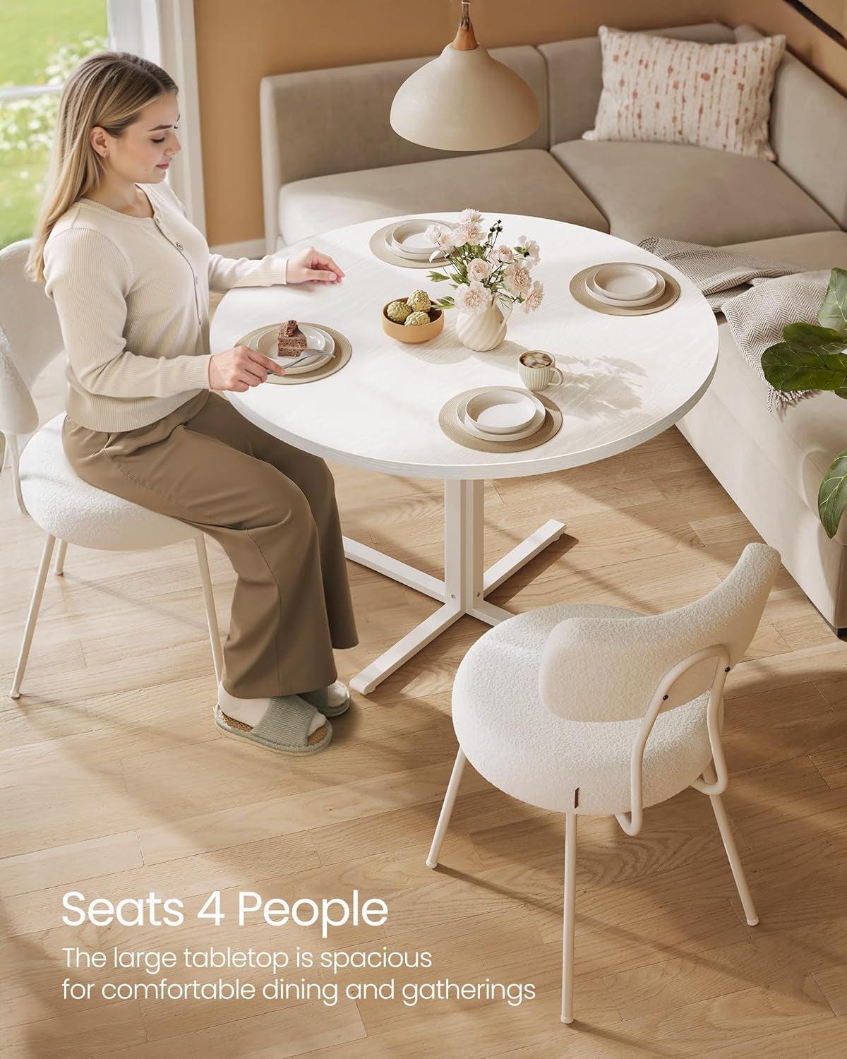 Snow White Round Dining Table 31 Inch Diameter Seats Four