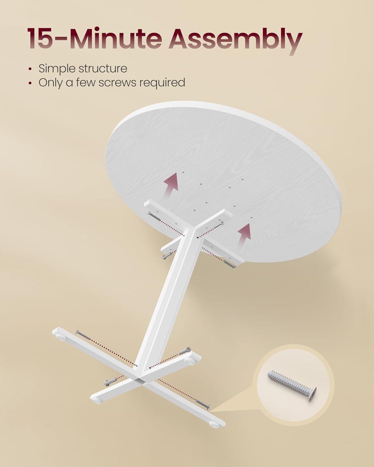 Snow White Round Dining Table 31 Inch Diameter Seats Four
