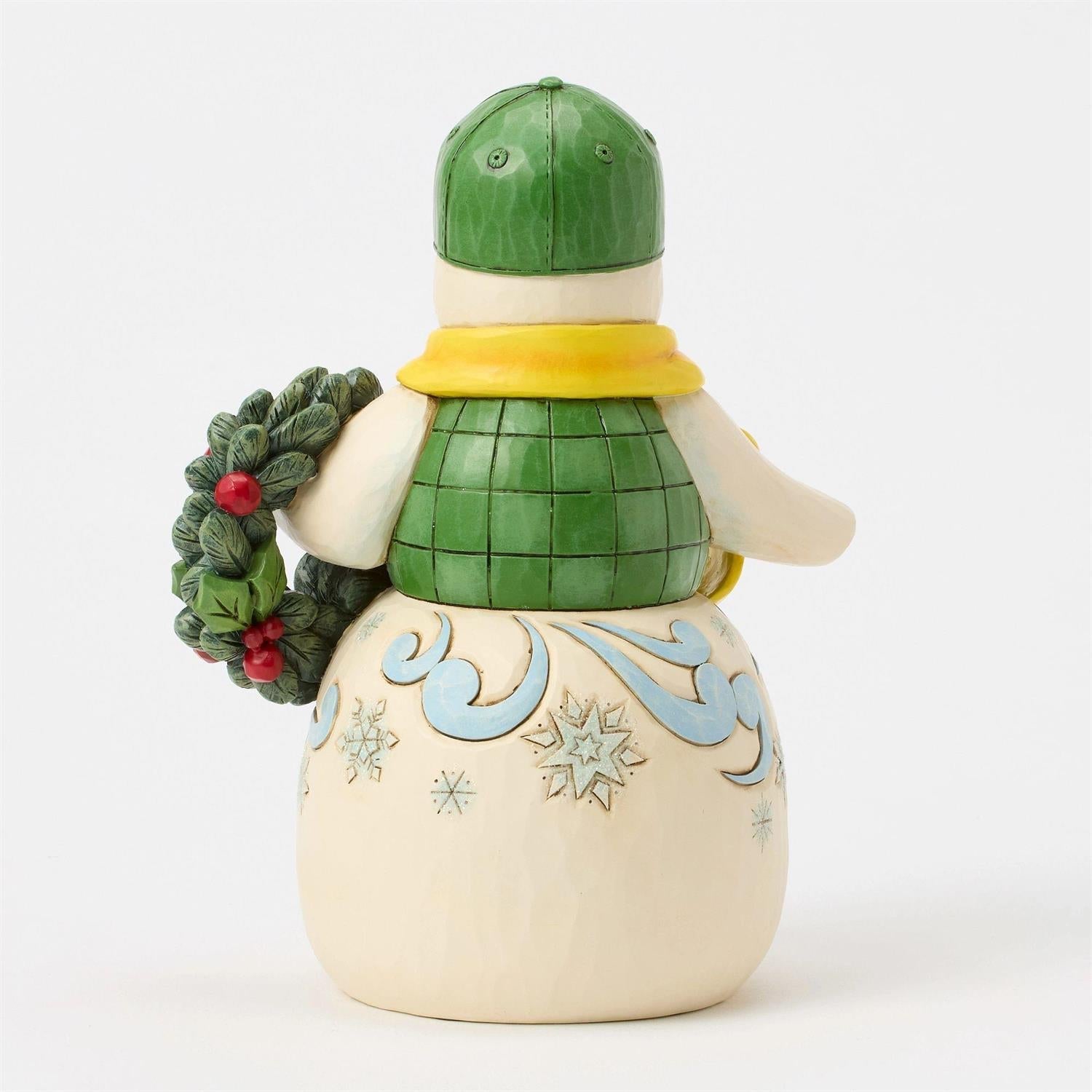 Snowman in John Deere Hat - Figurine