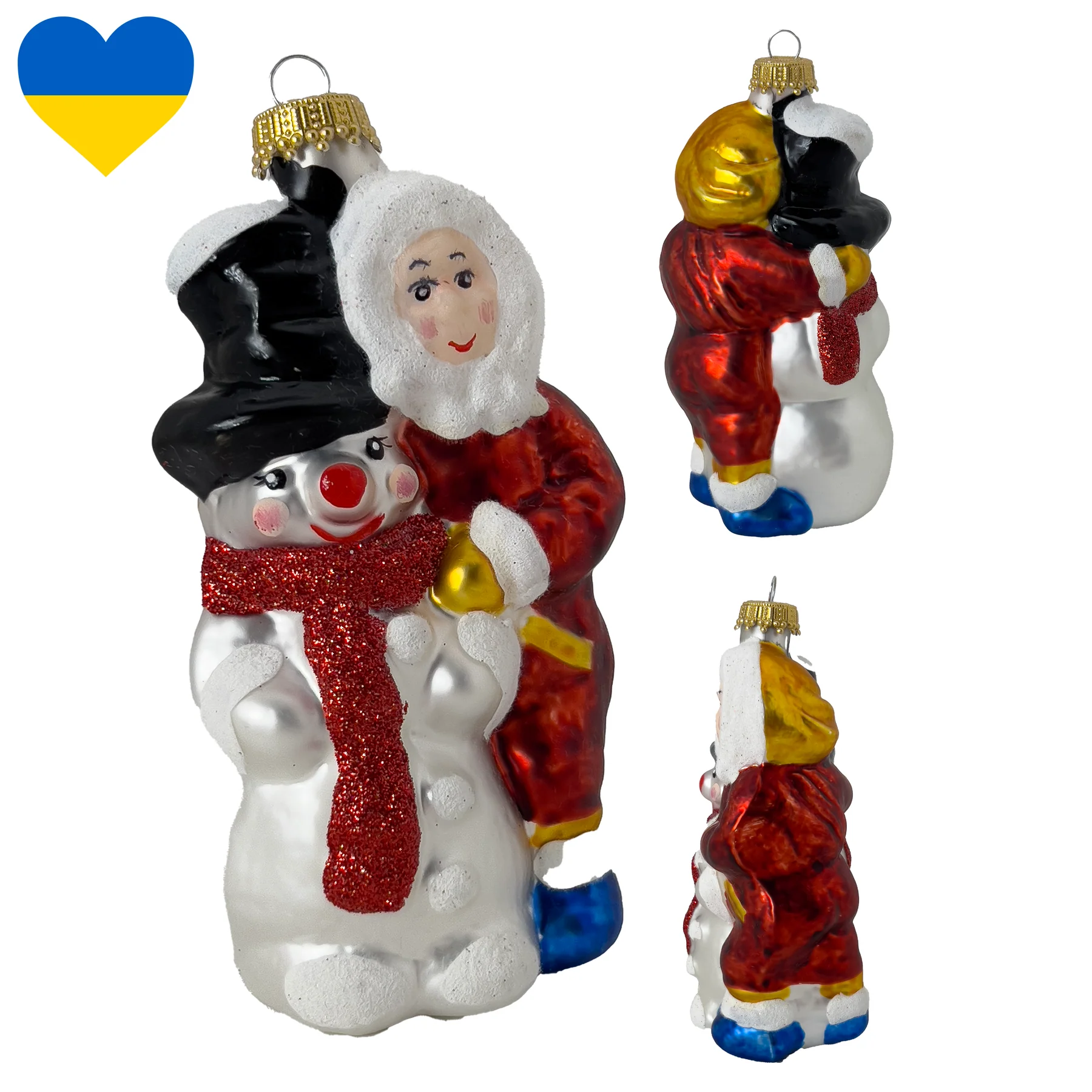 Snowman with Child Figurine Ornament - 5 Inch