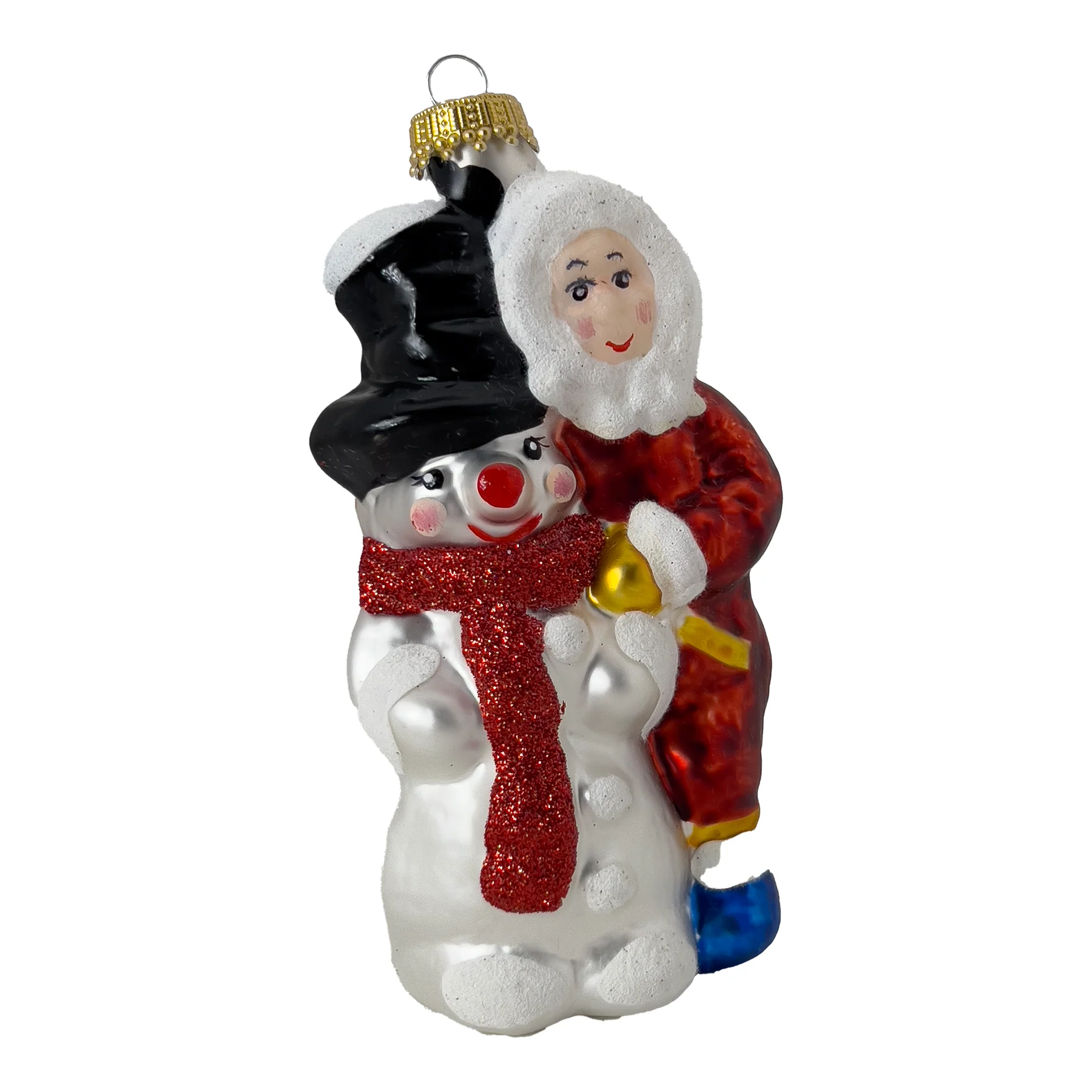 Snowman with Child Figurine Ornament - 5 Inch