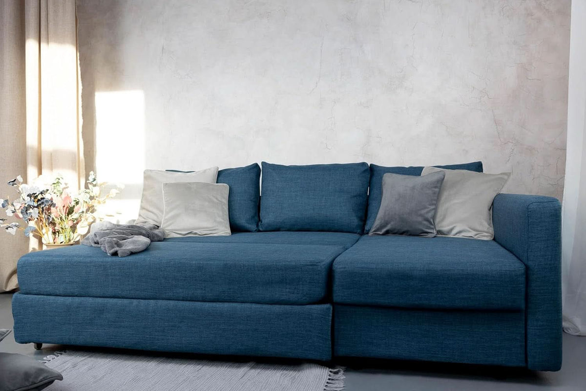 Snug Fit Friheten Sofa Slipcover With Chaise Navy Blue