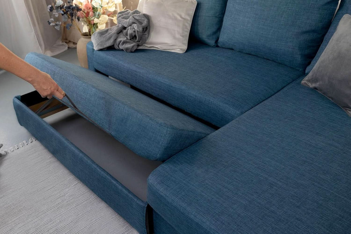 Snug Fit Friheten Sofa Slipcover With Chaise Navy Blue