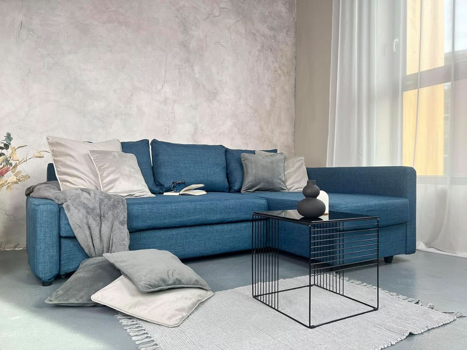 Snug Fit Friheten Sofa Slipcover With Chaise Navy Blue