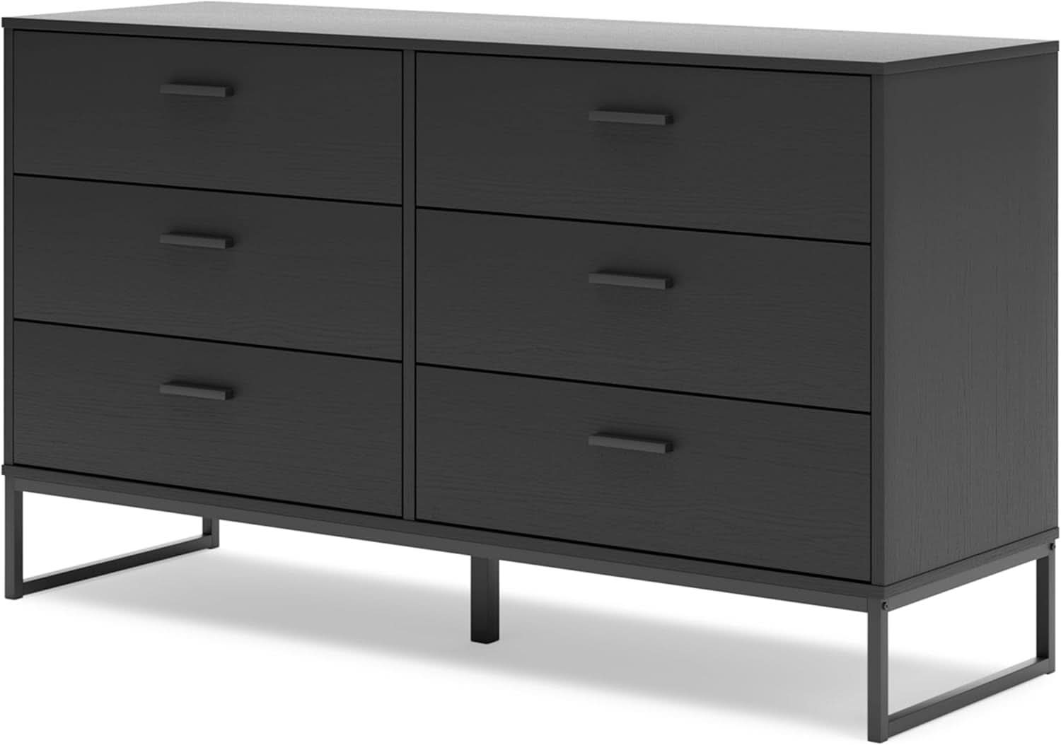 Socalle Modern 6-Drawer Dresser Black With Safety Stop