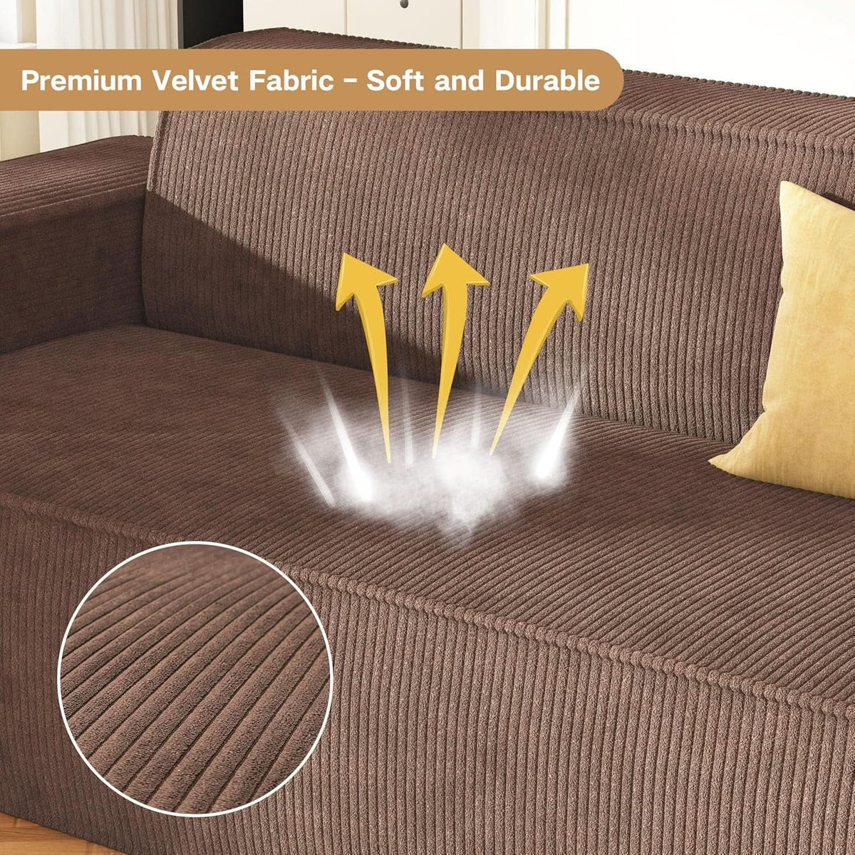 Sofa In A Box Memory Foam Brown Couch For Living Room
