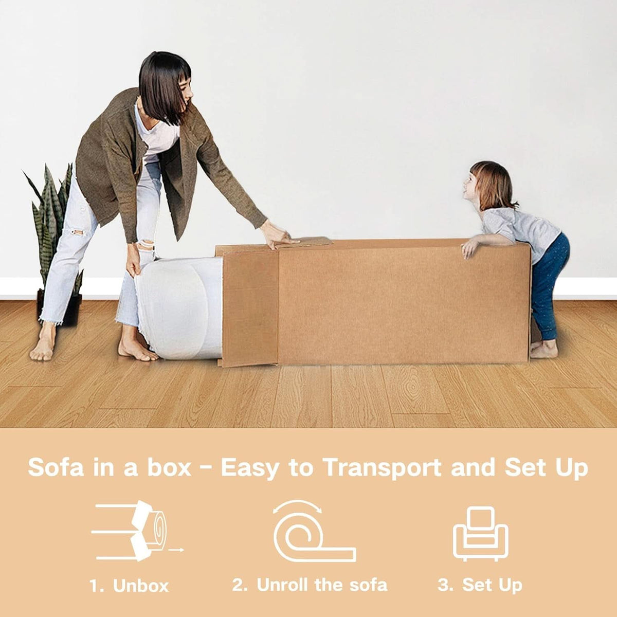 Sofa In A Box Memory Foam Brown Couch For Living Room