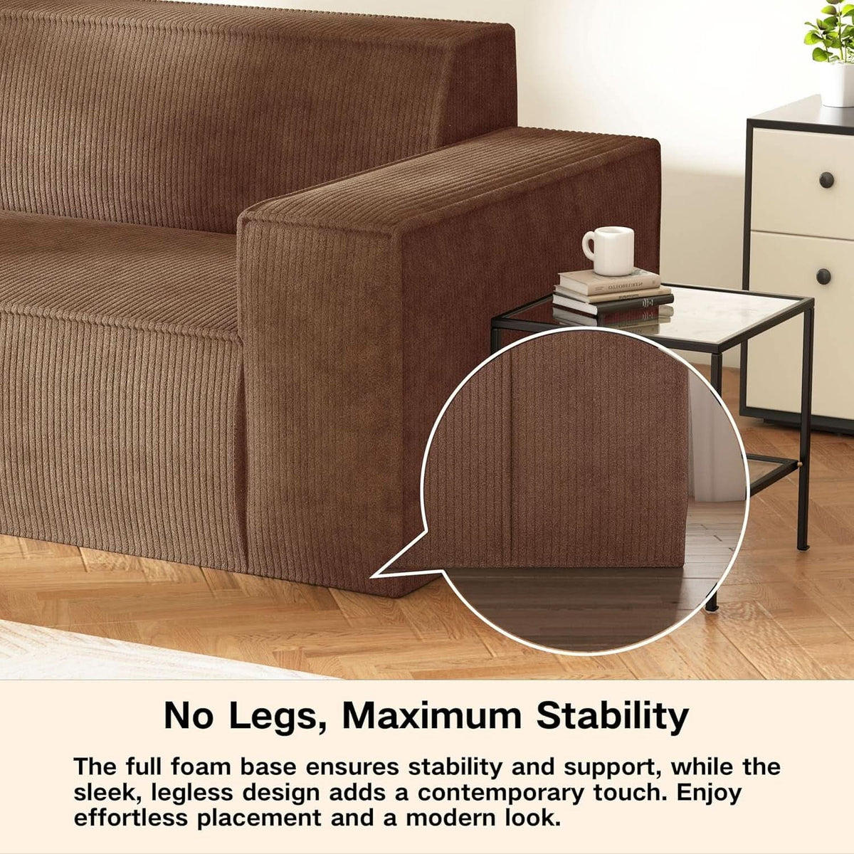 Sofa In A Box Memory Foam Brown Couch For Living Room