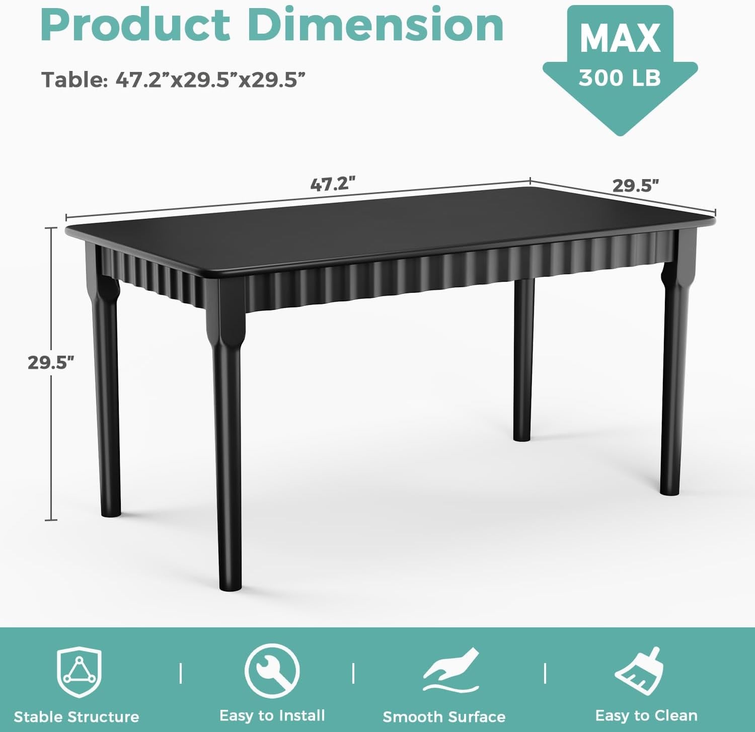Solid Oak Dining Table For 4 Mid Century Farmhouse Style