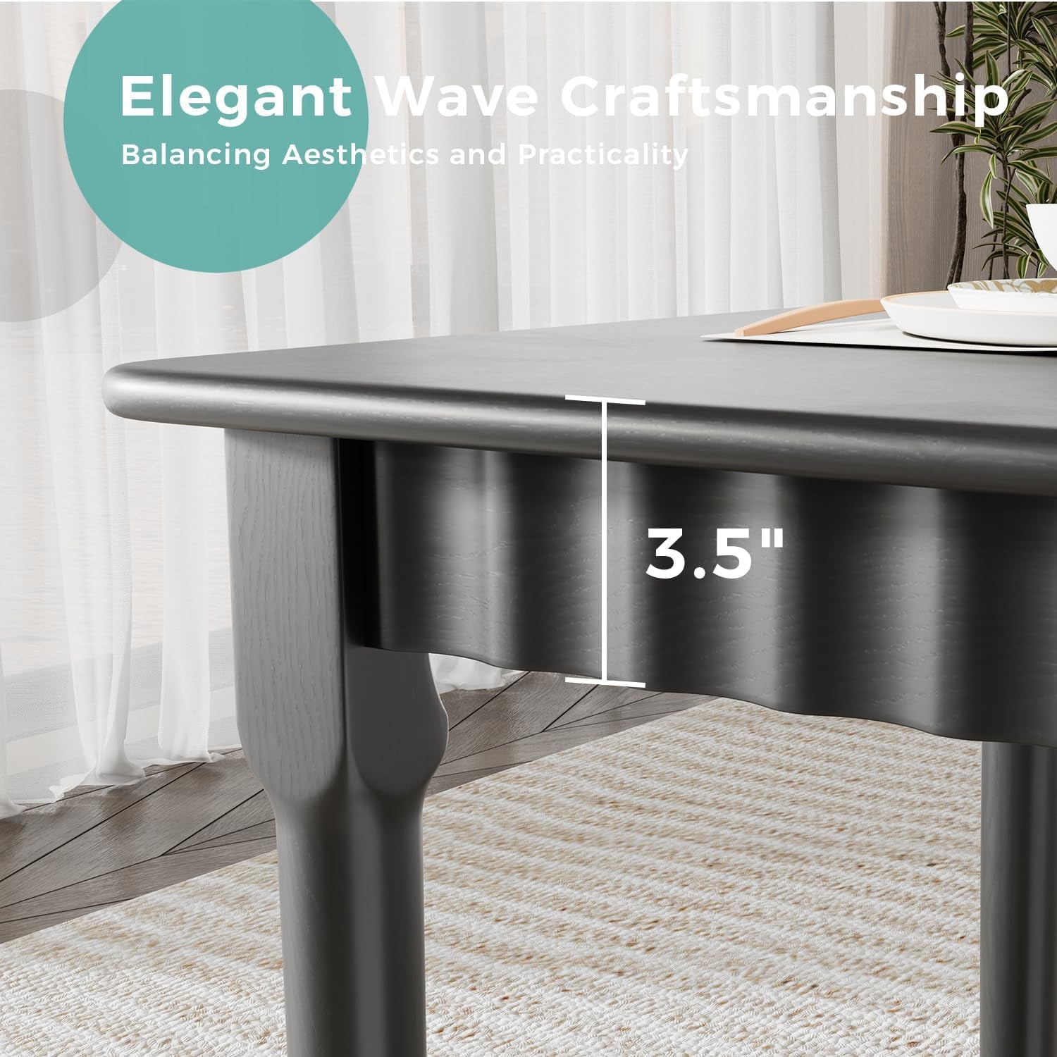 Solid Oak Dining Table For 4 Mid Century Farmhouse Style