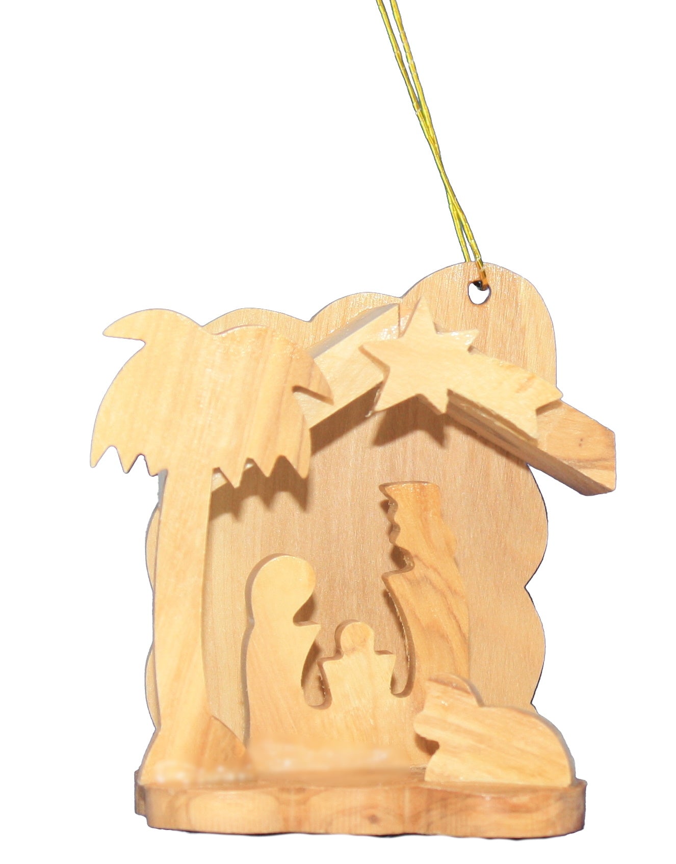 Solid Olive Wood Nativity Ornament