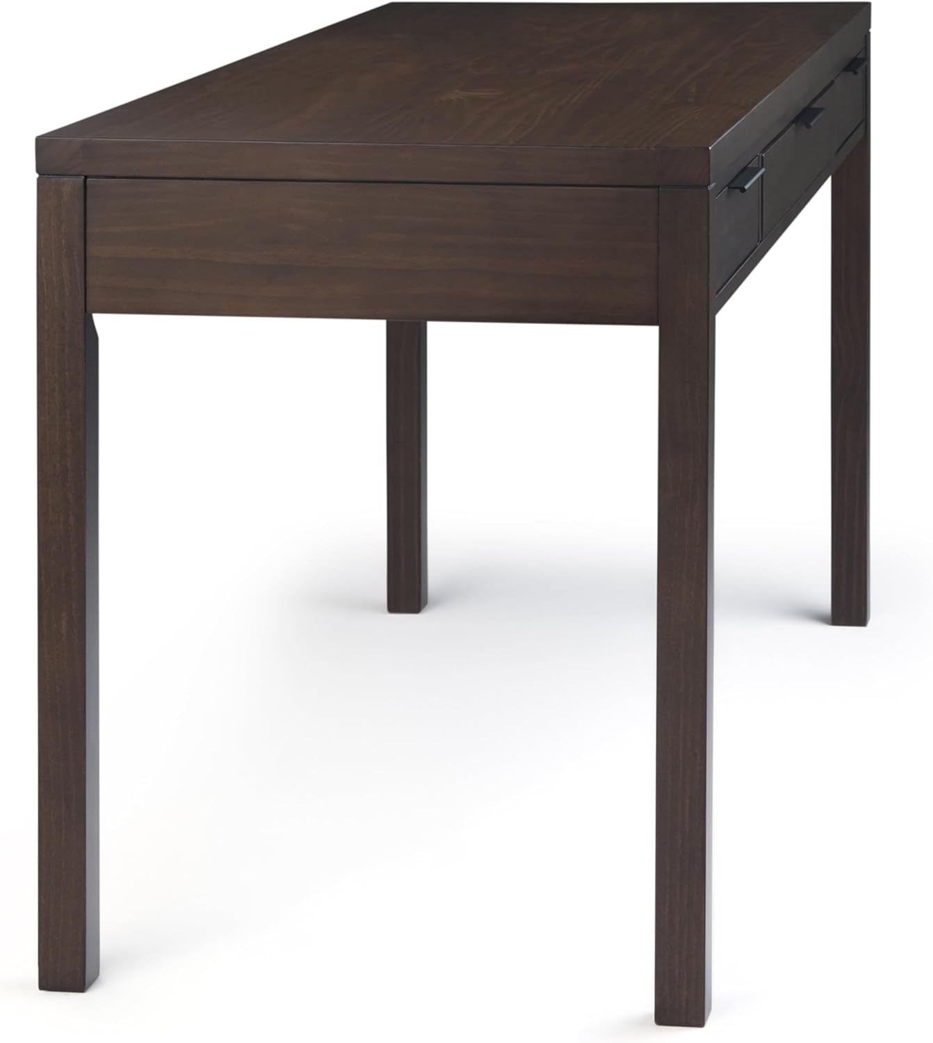Solid Wood Contemporary Writing Desk with Two Drawers