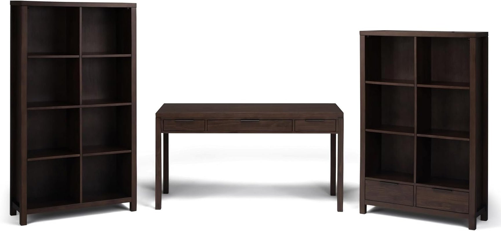Solid Wood Contemporary Writing Desk with Two Drawers